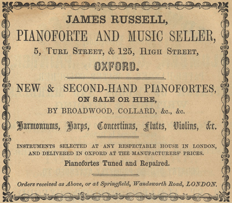 Russell advert of 1854