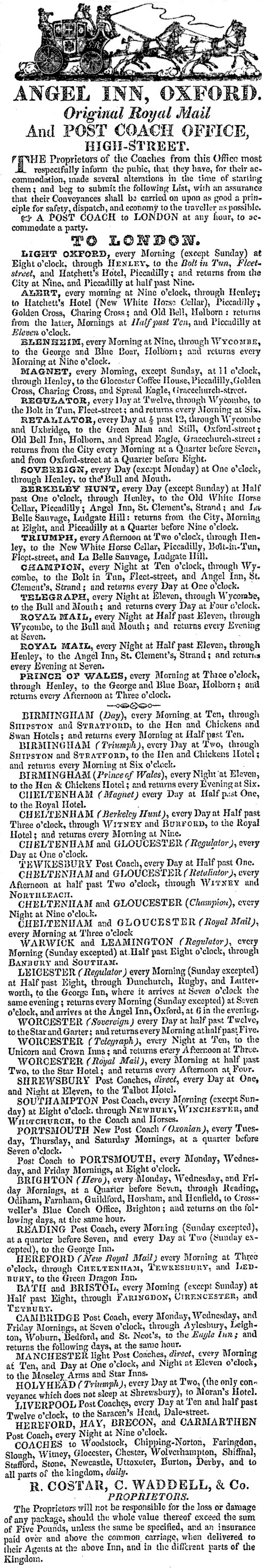 Advertisement 12 July 1828