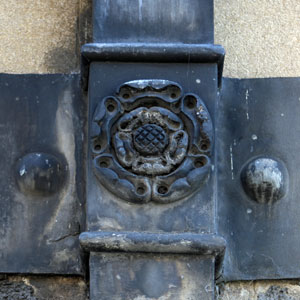 Tudor Rose on Town Hall drainpipe