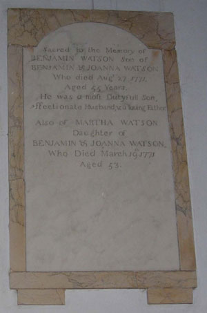 Memorial to Watson’s siblings