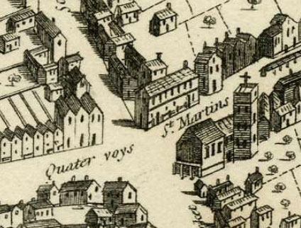 Carfax in Agas's map of 1578