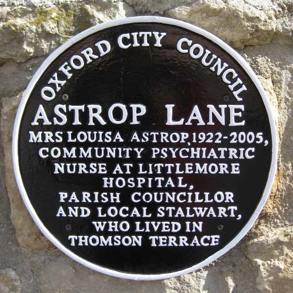 Plaque to Louisa Astrop