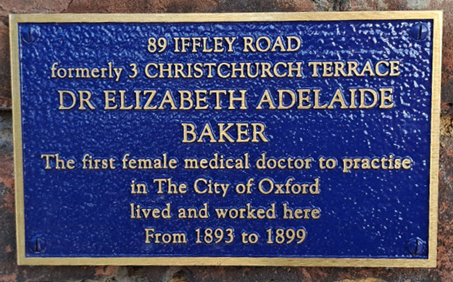 Plaque to Elizabeth Baker