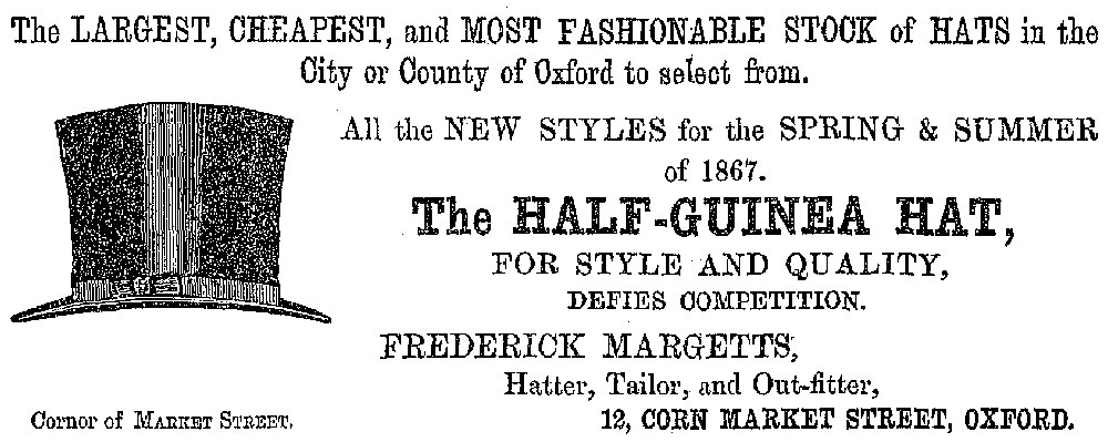 Margetts advertisement 1867